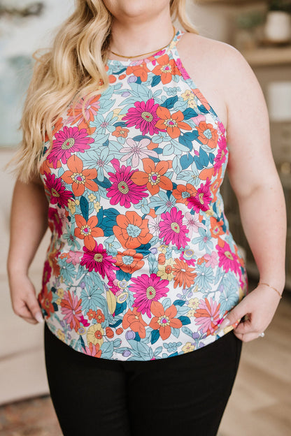 Festival Season Floral Halter Tank - Southern Divas Boutique