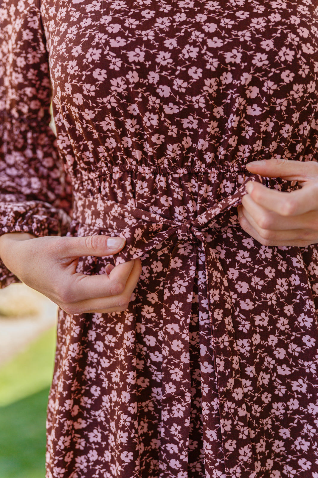 Flow With The Times Floral Midi Dress In Brown - Southern Divas Boutique