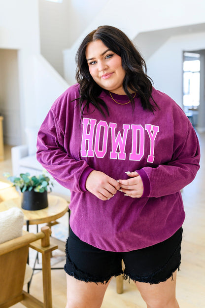 Howdy Textured Sweatshirt - Southern Divas Boutique