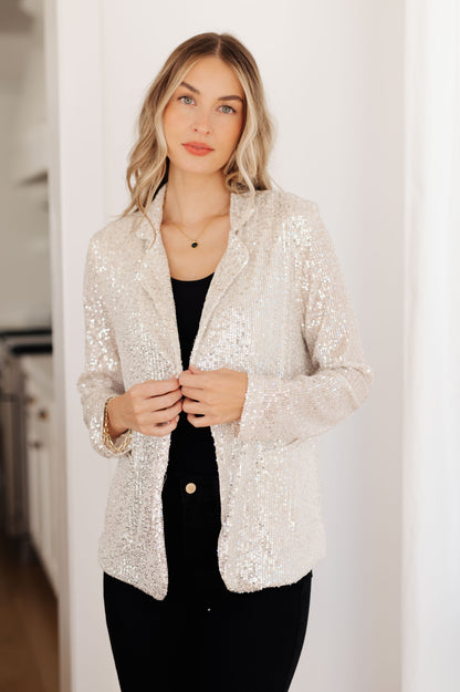 I Know You're Busy Sequin Blazer - Southern Divas Boutique