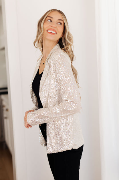 I Know You're Busy Sequin Blazer - Southern Divas Boutique