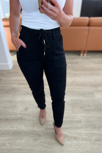 Carmen Double Cuff Joggers in Black - Southern Divas Boutique