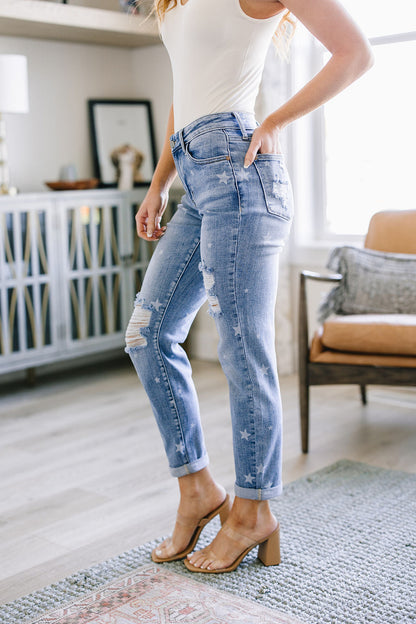 Juliet Star Crossed Boyfriend Jeans - Southern Divas Boutique