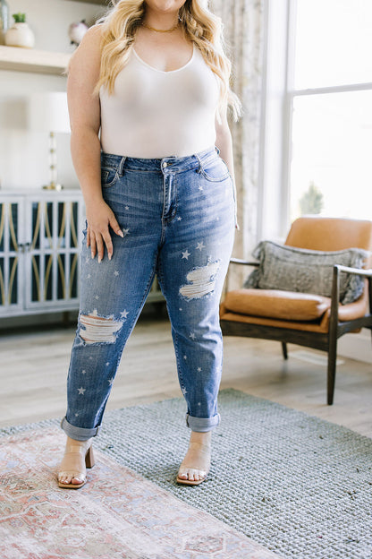 Juliet Star Crossed Boyfriend Jeans - Southern Divas Boutique