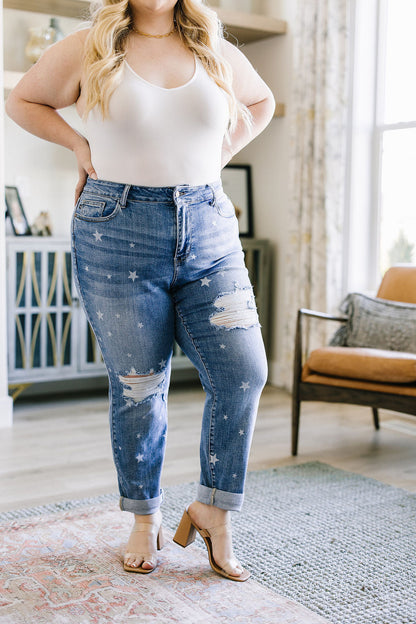 Juliet Star Crossed Boyfriend Jeans - Southern Divas Boutique