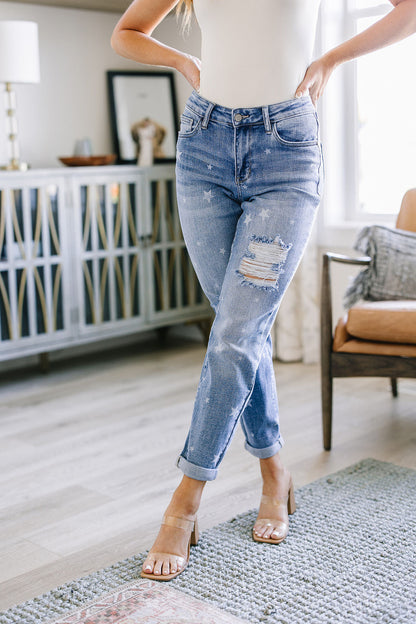 Juliet Star Crossed Boyfriend Jeans - Southern Divas Boutique