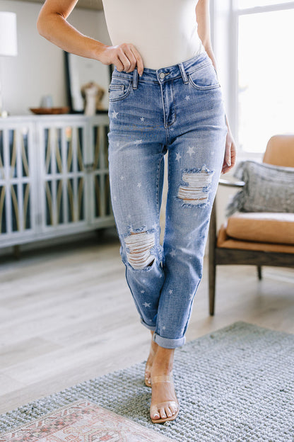 Juliet Star Crossed Boyfriend Jeans - Southern Divas Boutique