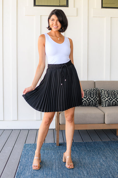 Just a Flirt Pleated Skirt in Black - Southern Divas Boutique