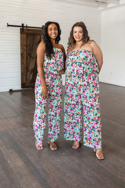 Life of the Party Floral Jumpsuit in Green - Southern Divas Boutique