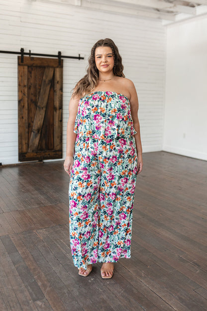 Life of the Party Floral Jumpsuit in Green - Southern Divas Boutique