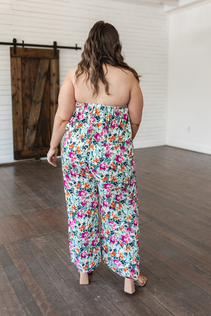 Life of the Party Floral Jumpsuit in Green - Southern Divas Boutique