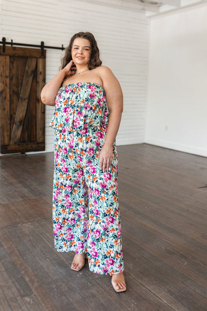 Life of the Party Floral Jumpsuit in Green - Southern Divas Boutique