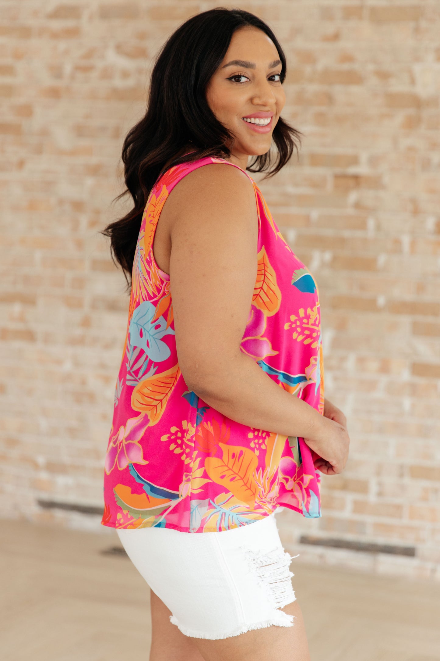 Love Me Like You Do Floral Sleeveless Blouse - Southern Divas Boutique