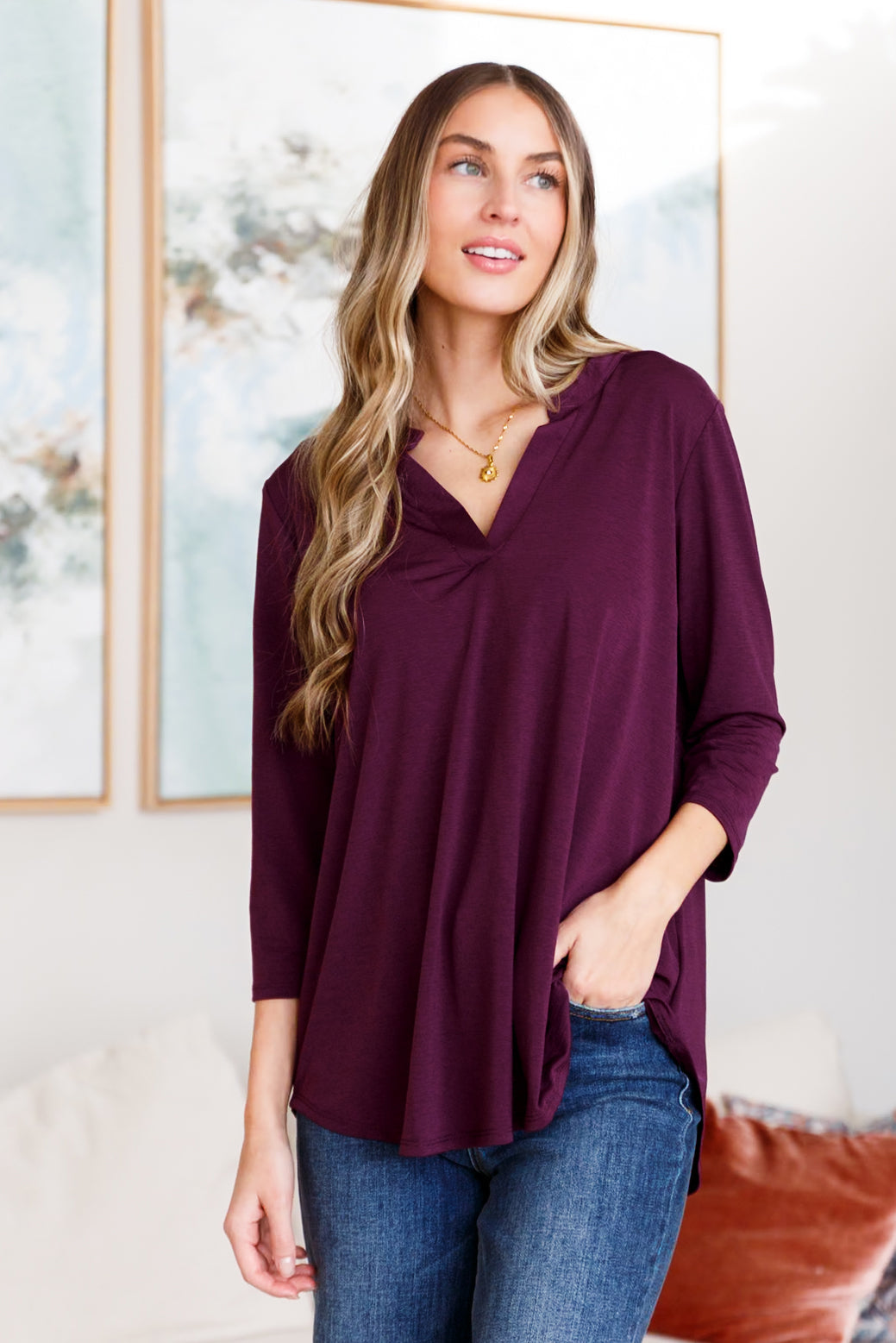 So Outstanding Top in Dark Magenta - Southern Divas Boutique