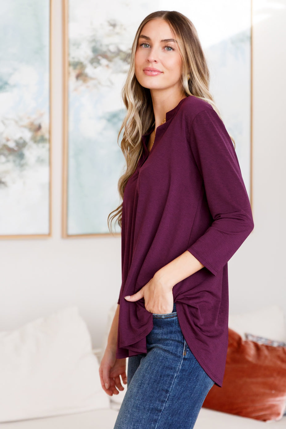 So Outstanding Top in Dark Magenta - Southern Divas Boutique