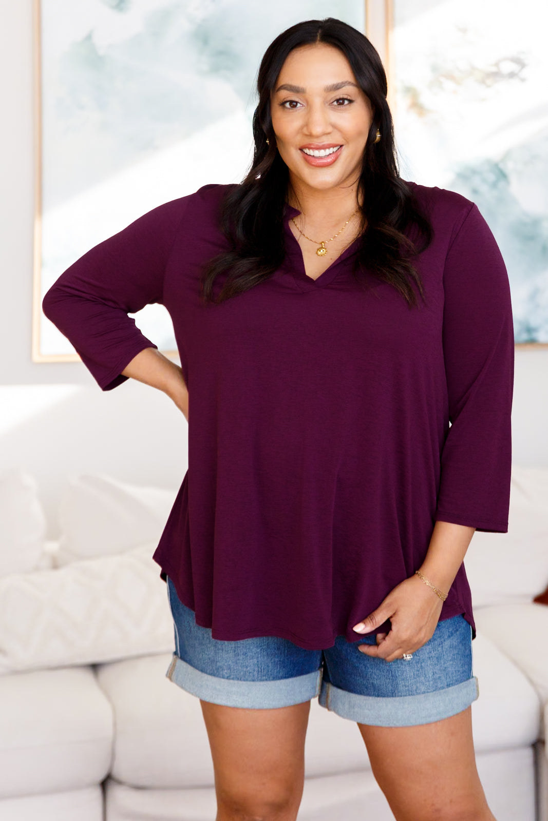 So Outstanding Top in Dark Magenta - Southern Divas Boutique