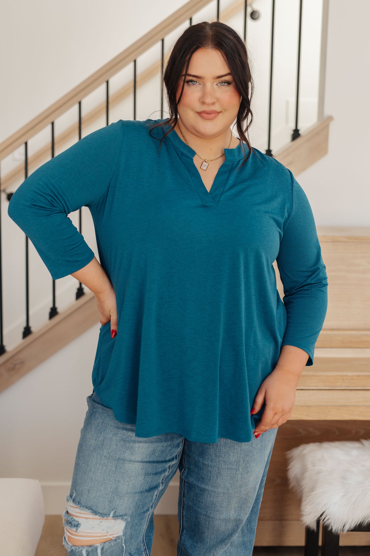 So Outstanding Top in Teal - Southern Divas Boutique